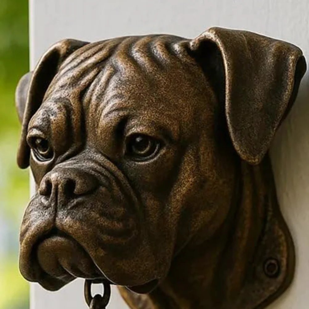 For Courtyard Decoration Animal Series Welcome Doorbell Metal Dog Head Entrance Doorbell Easy Installation Animal Doorbell