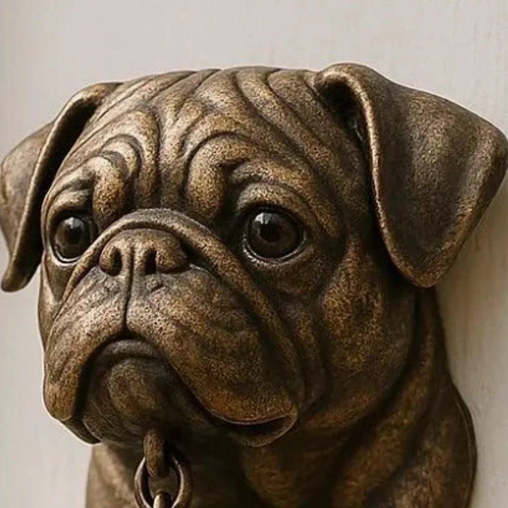 For Courtyard Decoration Animal Series Welcome Doorbell Metal Dog Head Entrance Doorbell Easy Installation Animal Doorbell