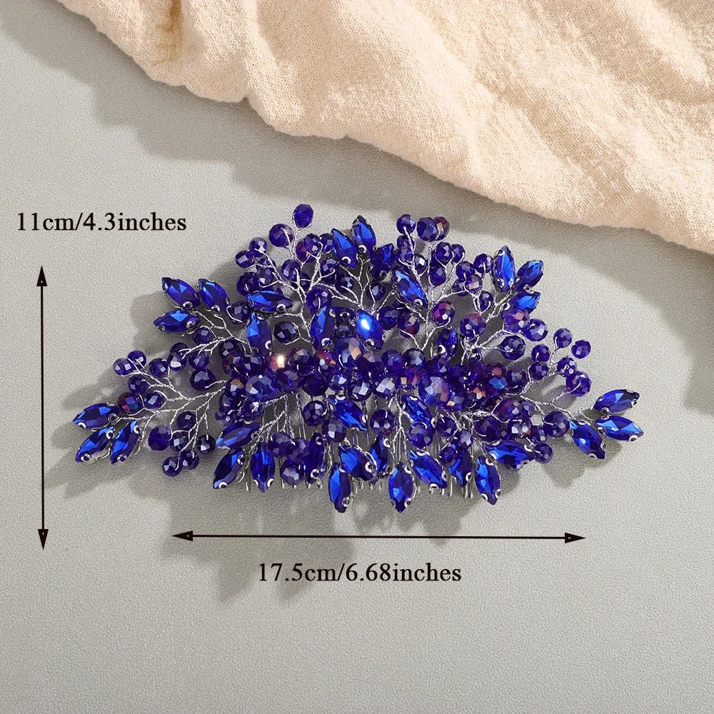 Rhinestone Crystal Hair Comb for Women Bride Handmade Wedding Hair Jewelry Accessories Fashion Party Headpiece Bridal Headwear
