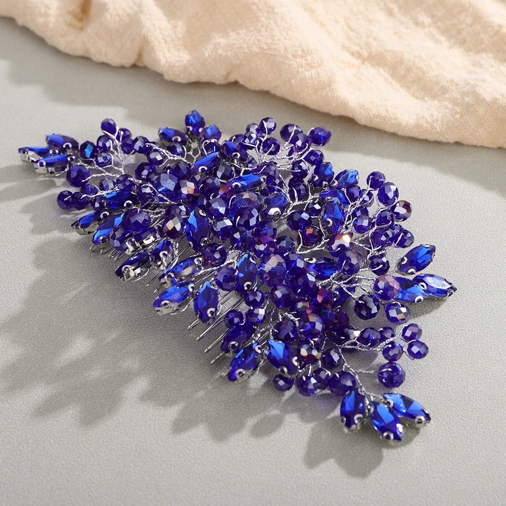 Rhinestone Crystal Hair Comb for Women Bride Handmade Wedding Hair Jewelry Accessories Fashion Party Headpiece Bridal Headwear