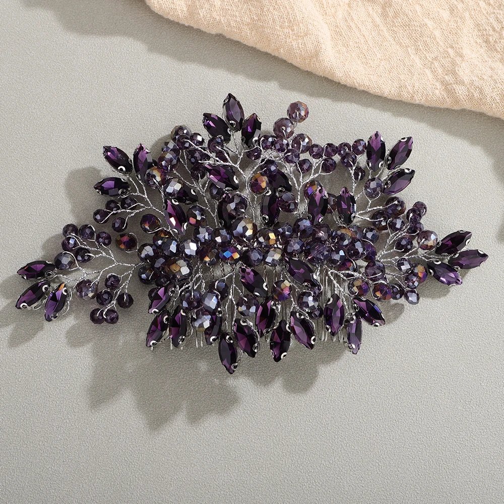 Rhinestone Crystal Hair Comb for Women Bride Handmade Wedding Hair Jewelry Accessories Fashion Party Headpiece Bridal Headwear