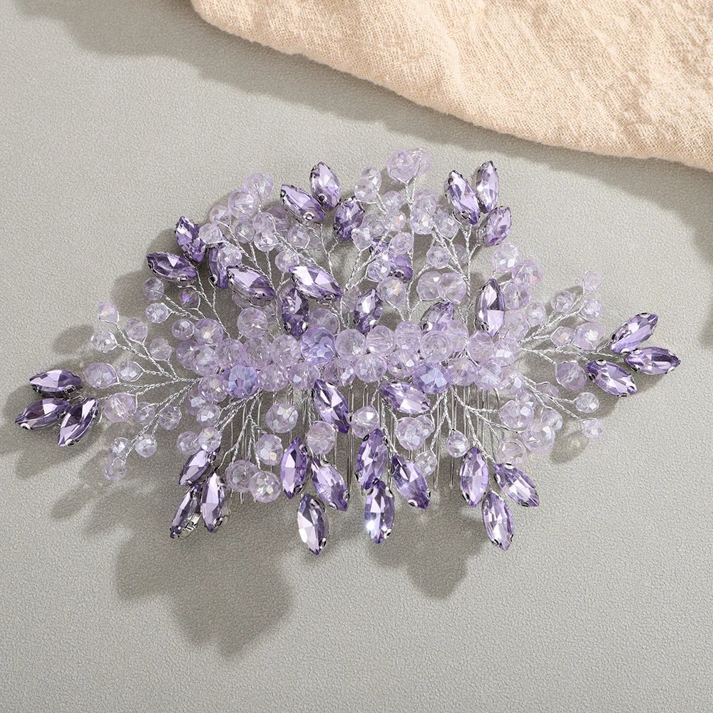 Rhinestone Crystal Hair Comb for Women Bride Handmade Wedding Hair Jewelry Accessories Fashion Party Headpiece Bridal Headwear