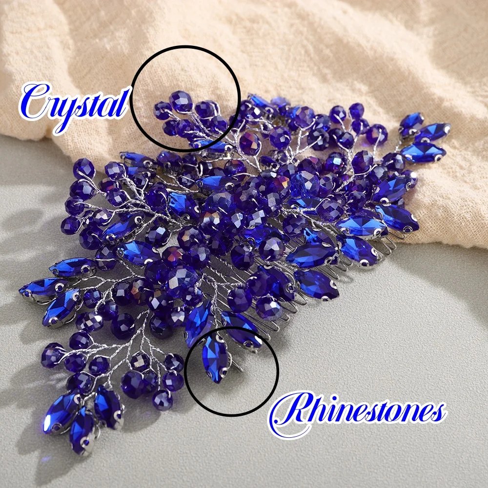 Rhinestone Crystal Hair Comb for Women Bride Handmade Wedding Hair Jewelry Accessories Fashion Party Headpiece Bridal Headwear