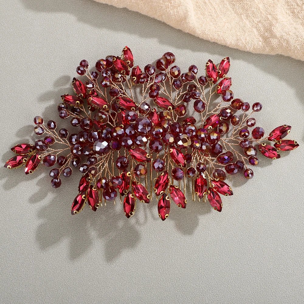 Rhinestone Crystal Hair Comb for Women Bride Handmade Wedding Hair Jewelry Accessories Fashion Party Headpiece Bridal Headwear